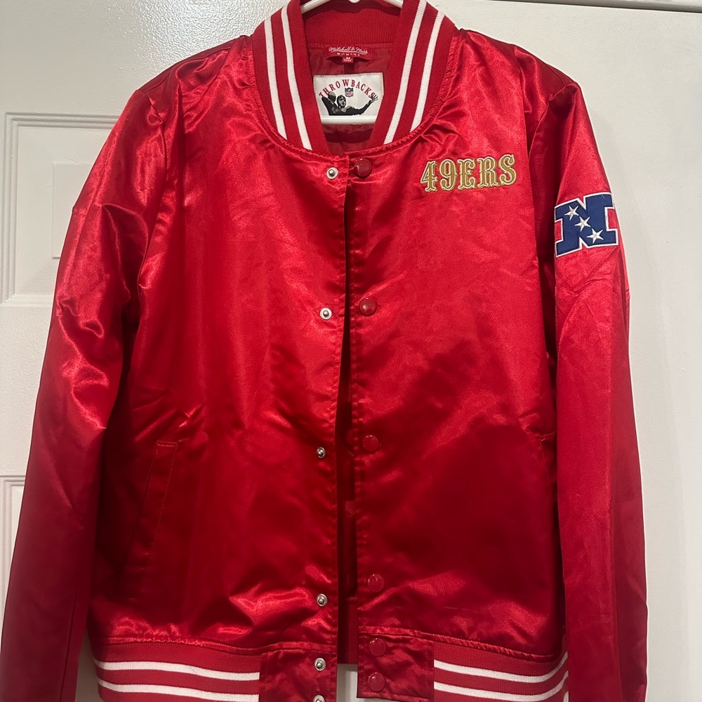 Mitchell and Ness “Faithful to the Bay” Satin Jacket. Sz M